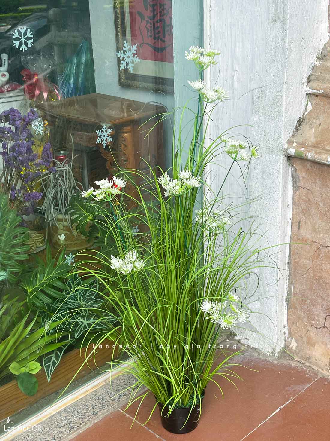 Hoa Hồi Hương Giả-Chậu Hoa Hồi Hương Trang Trí Căn Hộ Đẹp Tự Nhiên  (cao 100cm, tán 55cm)- CC1096