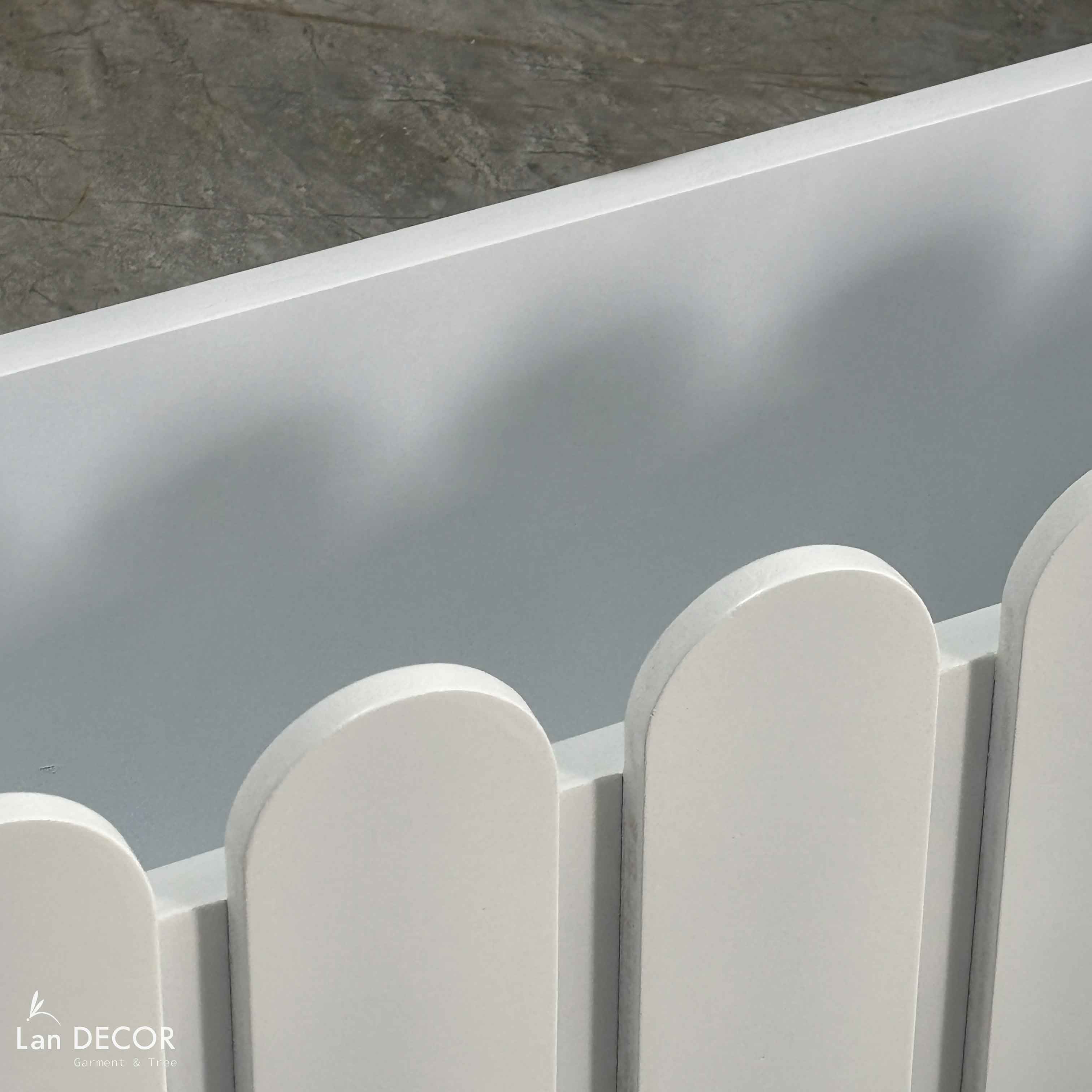 Hộp gỗ trắng trồng cây hoa trang trí nhà, ban công, sân vườn (20x60x20cm)-HGO19