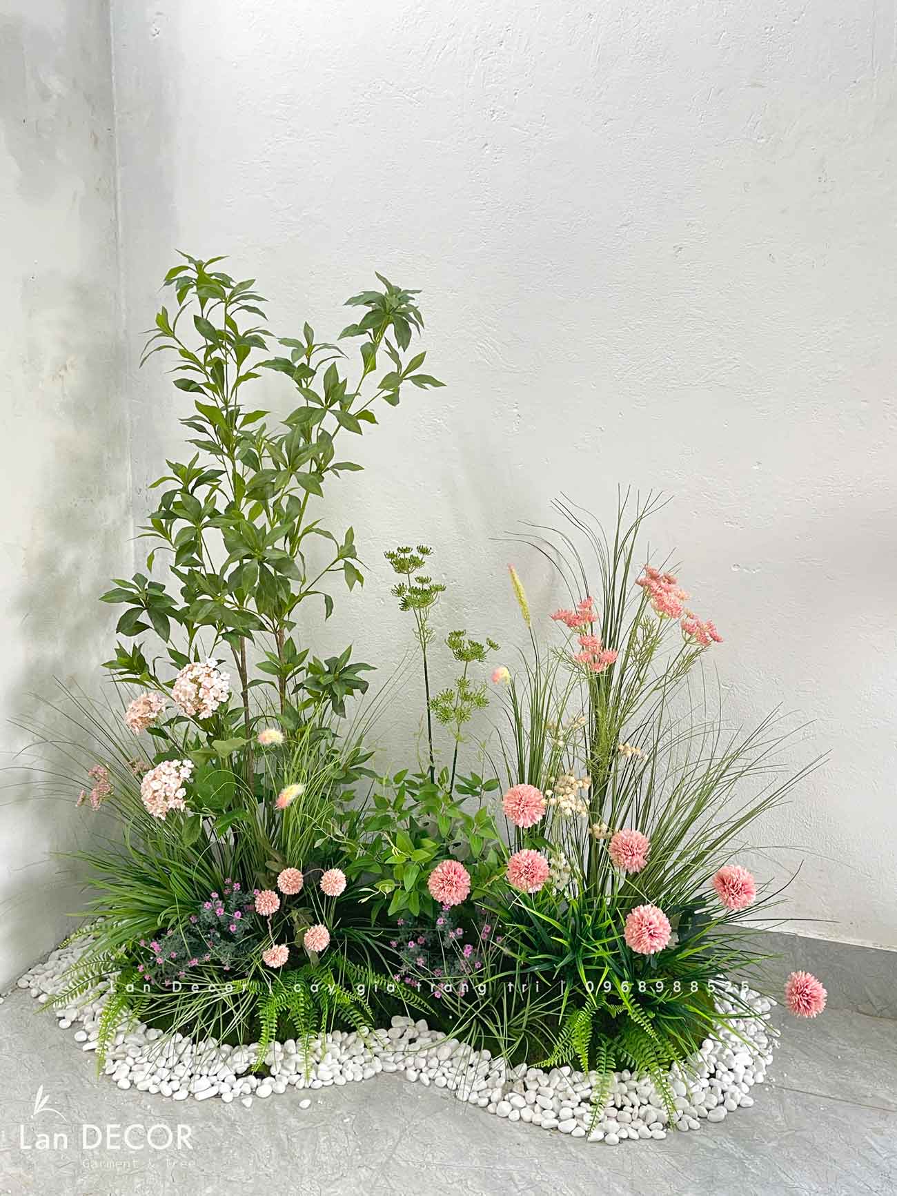 BỒN RÊU HOA TRANG TRÍ KHÔNG GIAN TƯƠI MỚI (50x100x130cm)- RC047