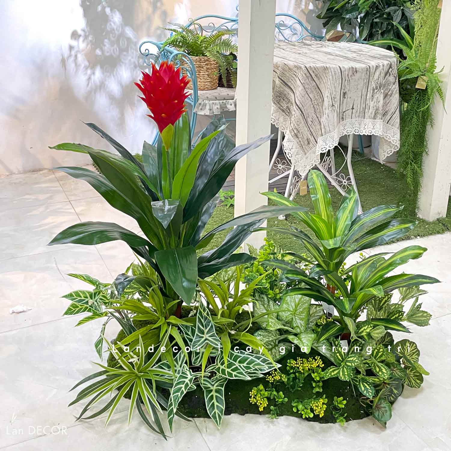 BỒN CÂY TIỂU CẢNH- BỒN RÊU PHÁT LỘC HOA TRANG TRÍ NỘI THẤT- RC022