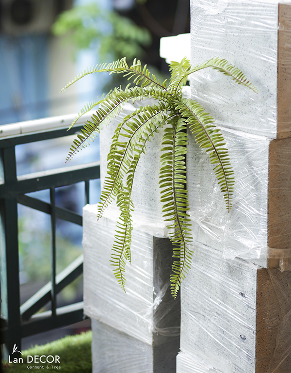 Cành Lá Giả Trang Trí, Cành Dương Xỉ Cổ Đại Đẹp Tự Nhiên  (65cm) - HC986