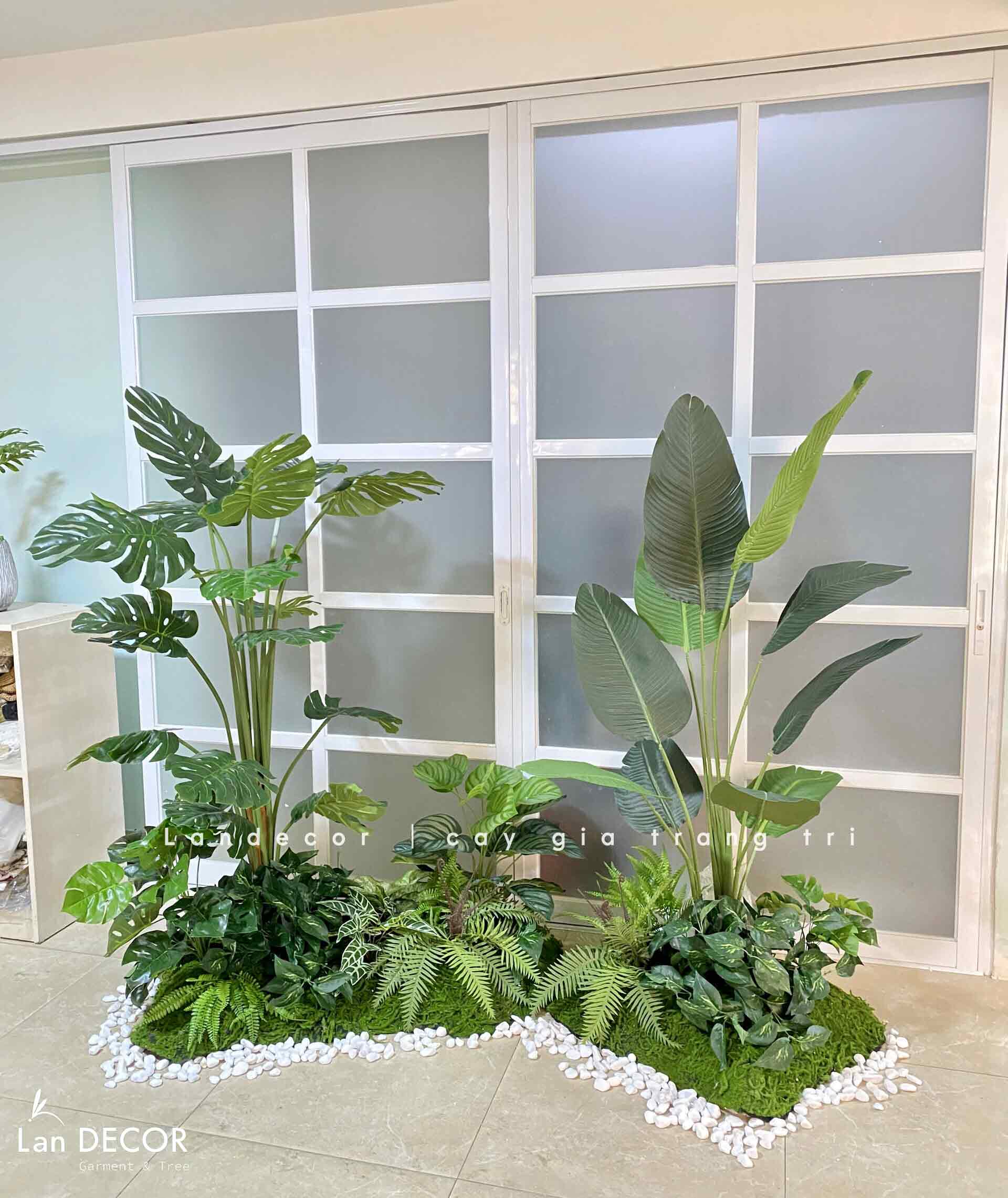 BỒN RÊU MONSTERA MIX TIỂU CẢNH TRANG TRÍ (100x50cm)- RC025