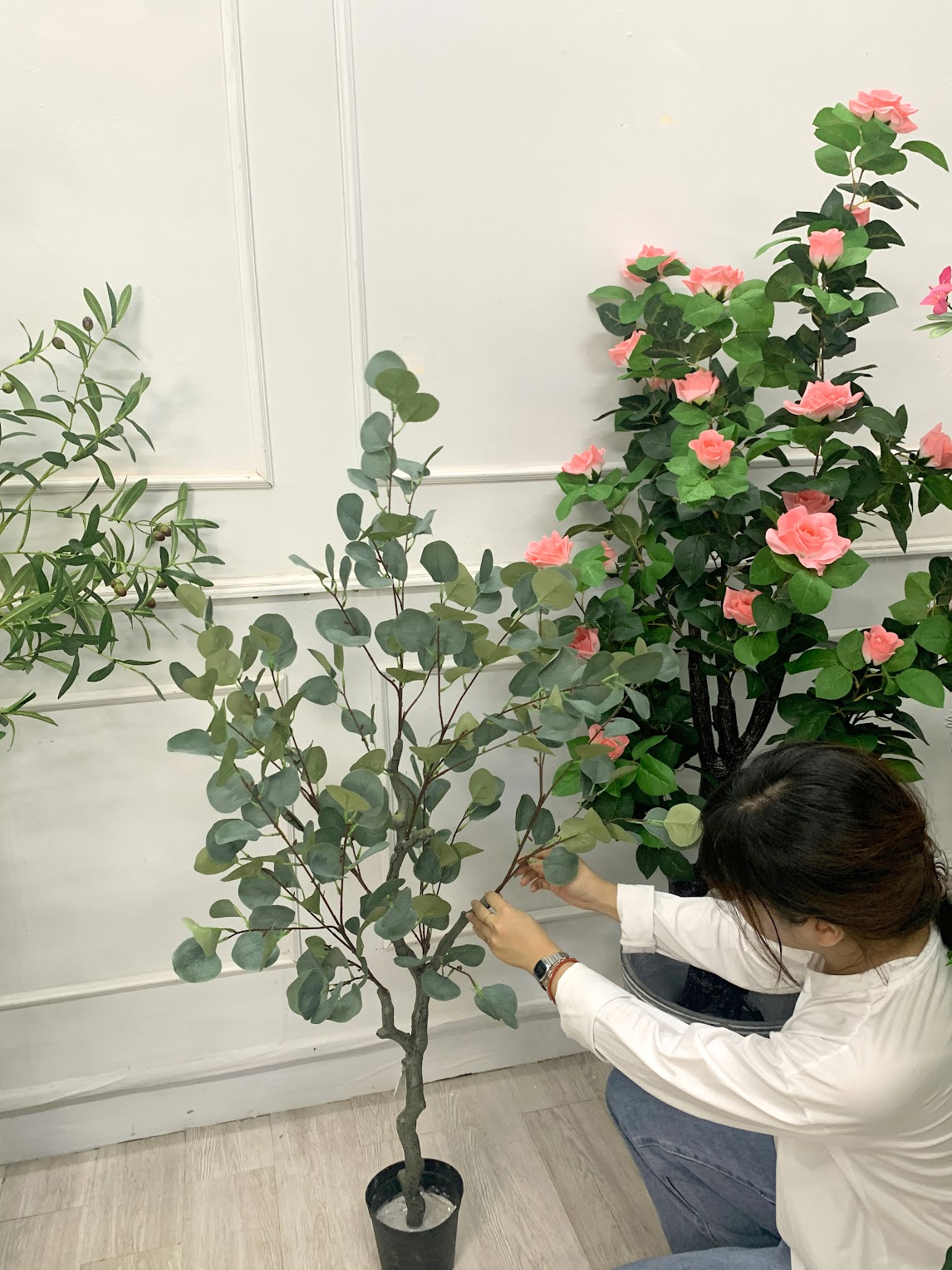 Cây bạch đàn lá tròn phong cách Bắc âu LanDecor (85cm) - LC3049