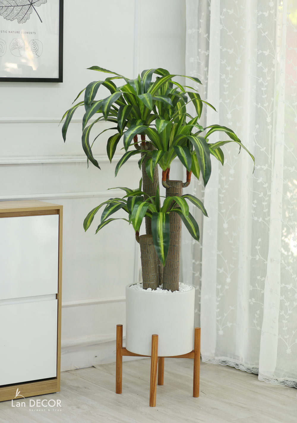 Cây Giả Trang Trí- Cây Thiết Mộc Lan Giả Decor Phòng Khách (135cm) - LC1759-1