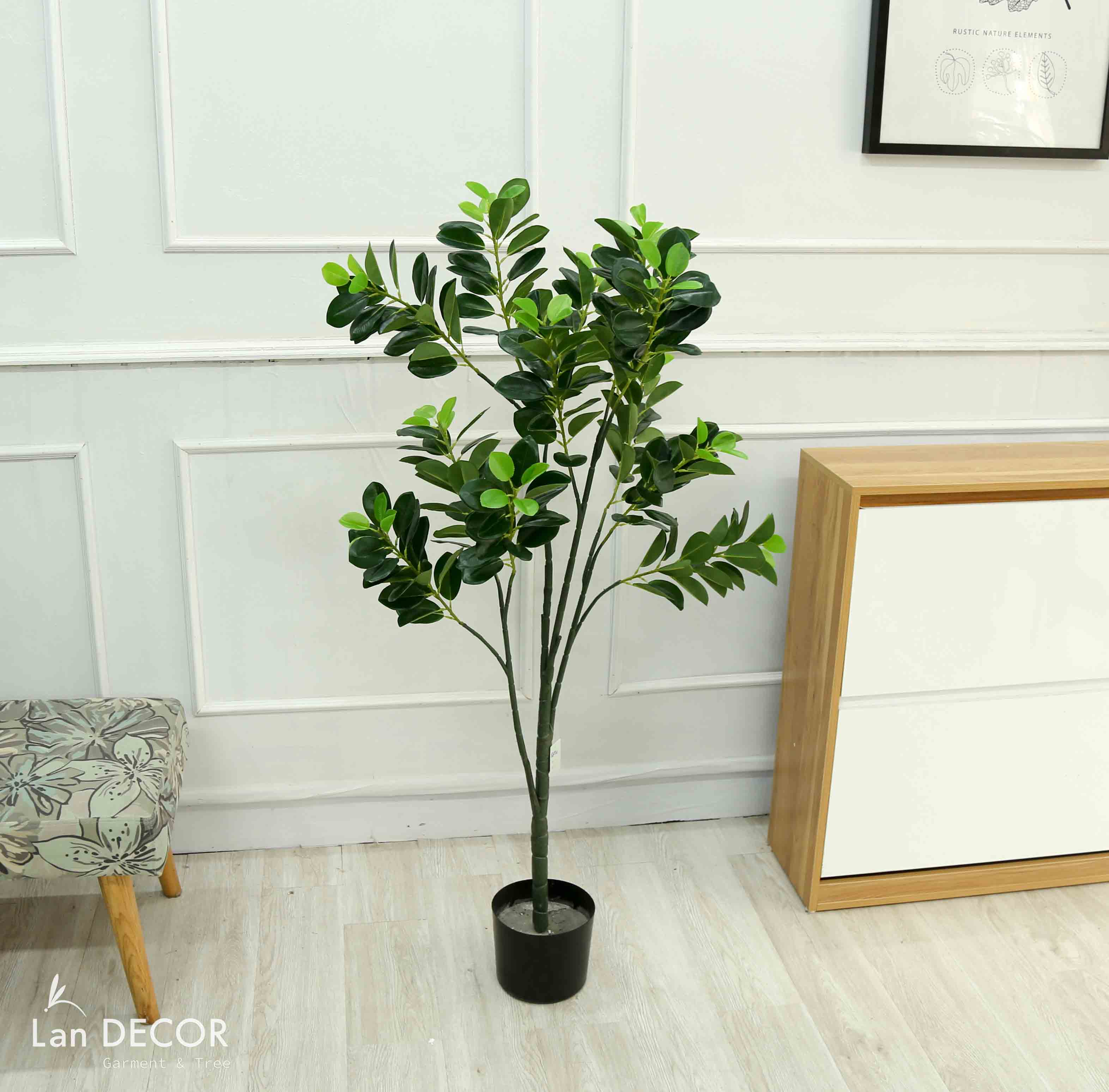 Cây lá tiền trang trí không gian hiện đại xanh mát Lan Decor (135cm) - LC5581