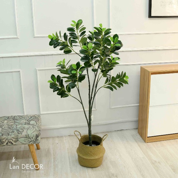 Cây lá tiền trang trí không gian hiện đại xanh mát Lan Decor (135cm) - LC5581