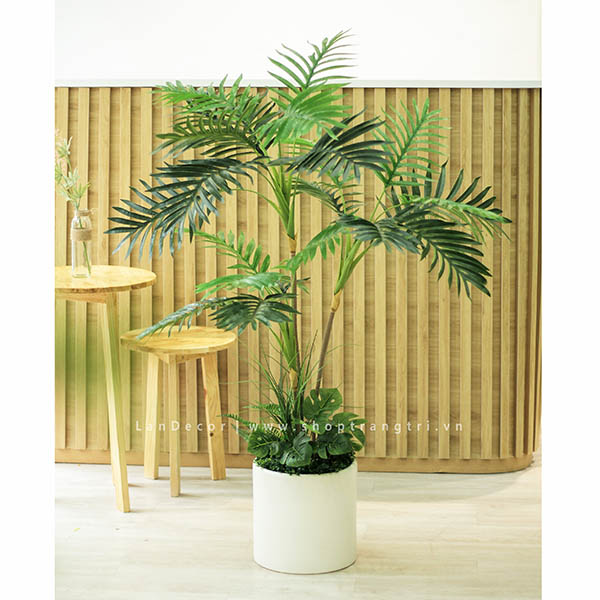 CHẬU CÂY DỪA TRANG TRÍ TIỂU CẢNH LANDECOR (115cm) - LC2959 mix