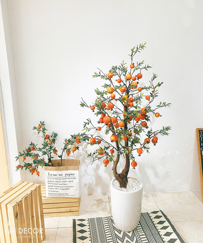 Cây lựu 2 nhánh trang trí Landecor ( 140cm) - CC382-1