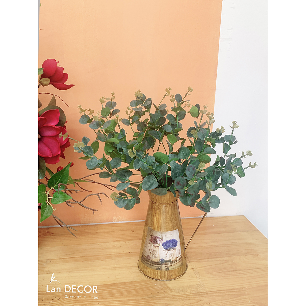 Bình thiếc lá táo trang trí Landecor - BH1165