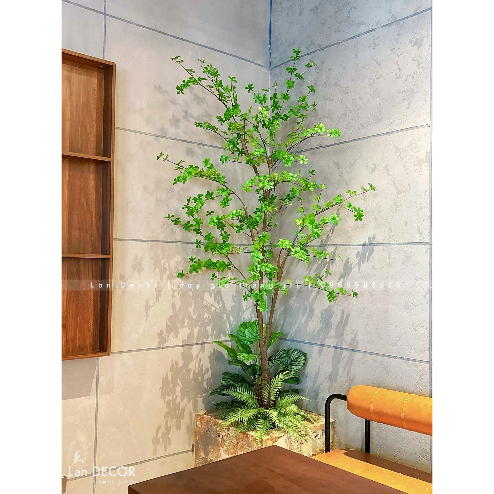 Công trình bồn cây giả- Bồn cây xanh giả trang trí tiểu cảnh cho quán Bean Around Coffee