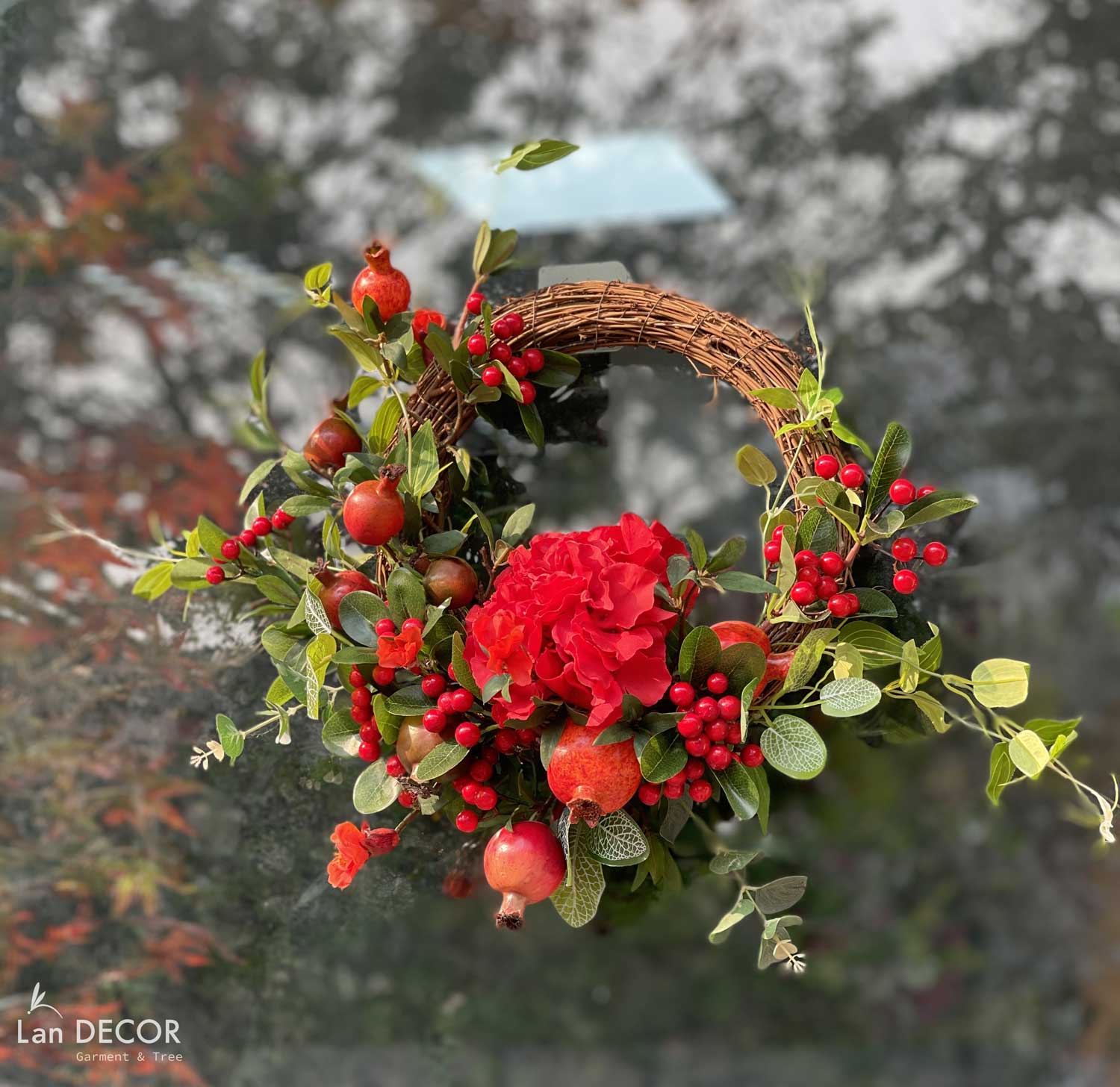 TRANG TRÍ GIANG SINH, NĂM MỚI VỚI VÒNG KẾT HOA TREO CỬA ĐỘC ĐÁO, SANG TRỌNG (30cm)- VH048