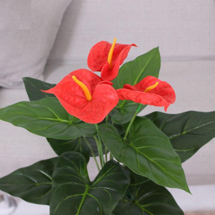 Cây hồng môn cây giả trang trí hiện đại Lan Decor (45cm) - LC2135