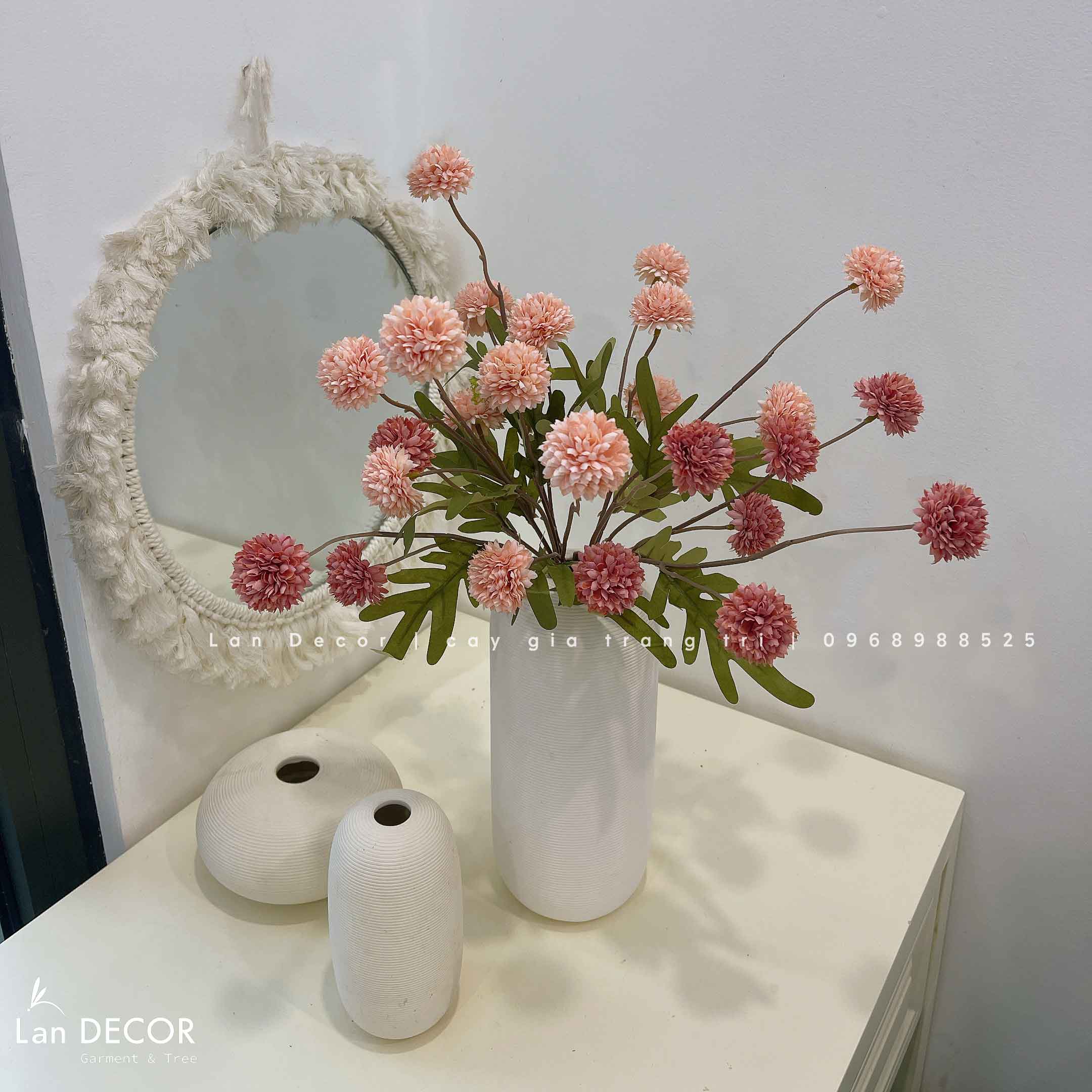 TRANG TRÍ NHÀ ĐẸP VỚI BỘ 3 BÌNH HOA CÚC BẤT TỬ - CC870