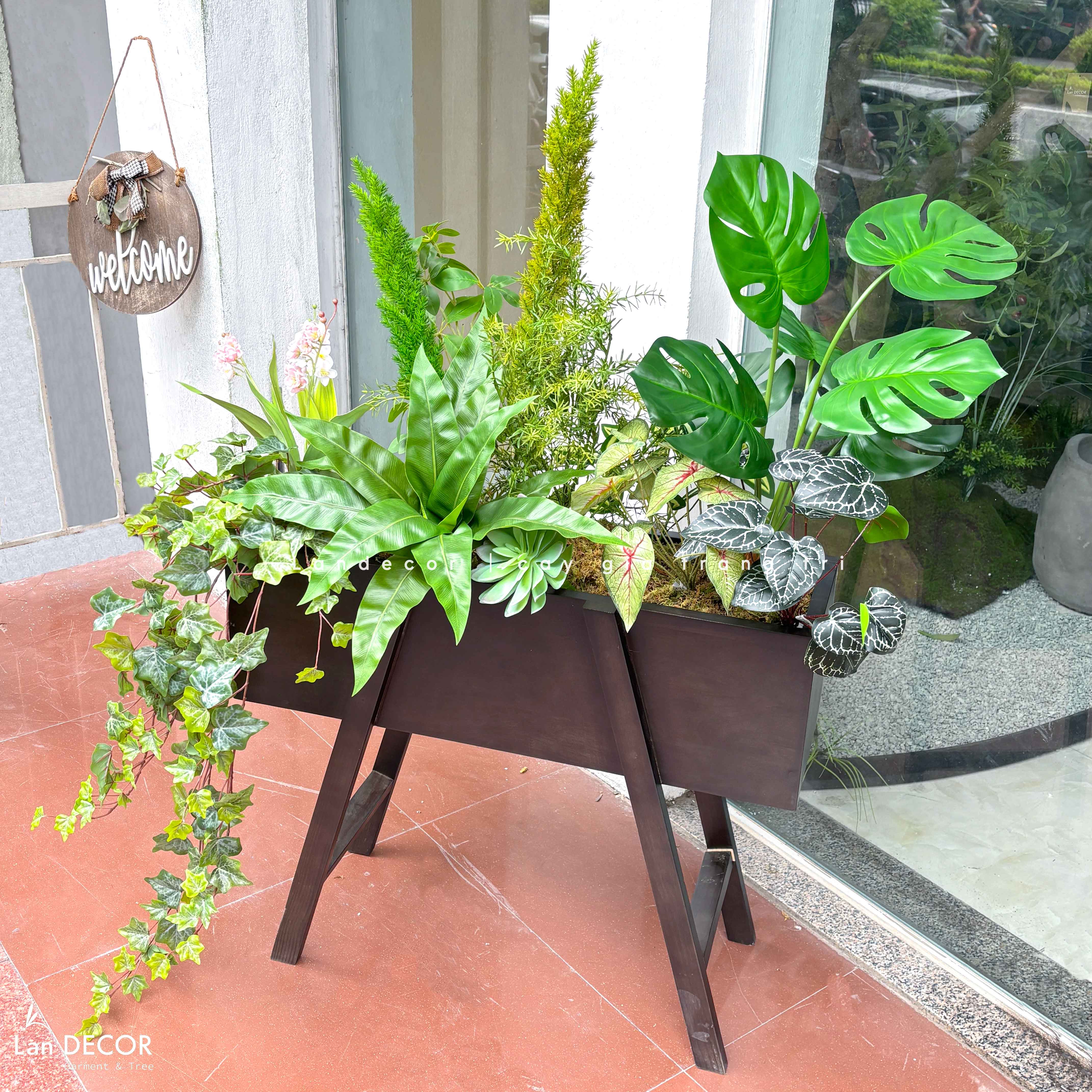 Tiểu Cảnh Cây Giả- Kệ Cây Giả Thiết Kế Không Gian Xanh Tự Nhiên (100X50X110CM) - BC276