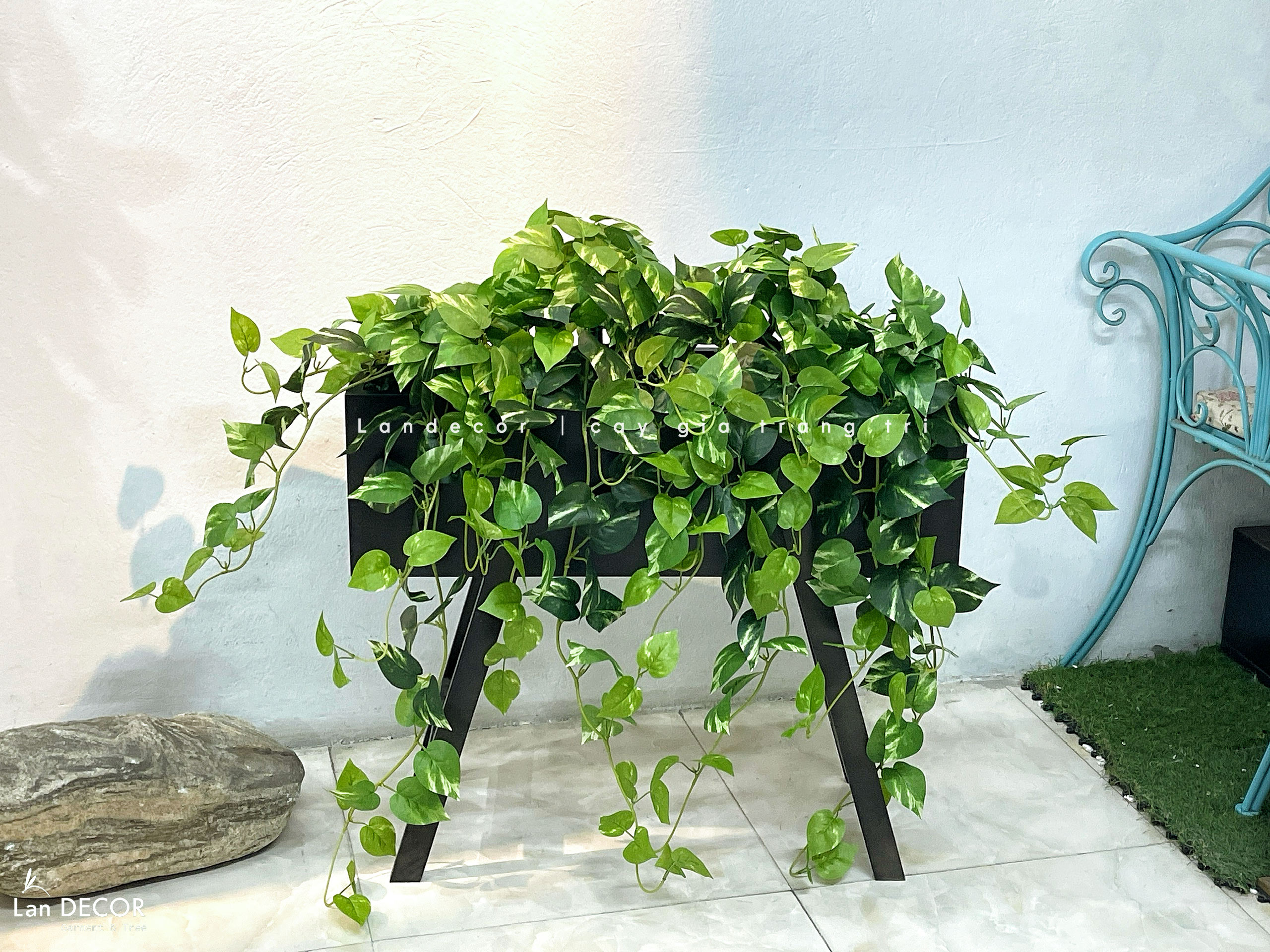 Kệ Cây Rủ Giả - Kệ Cây Giả Trang Trí Tiểu Cảnh Xanh (90X40X80cm)- BC286