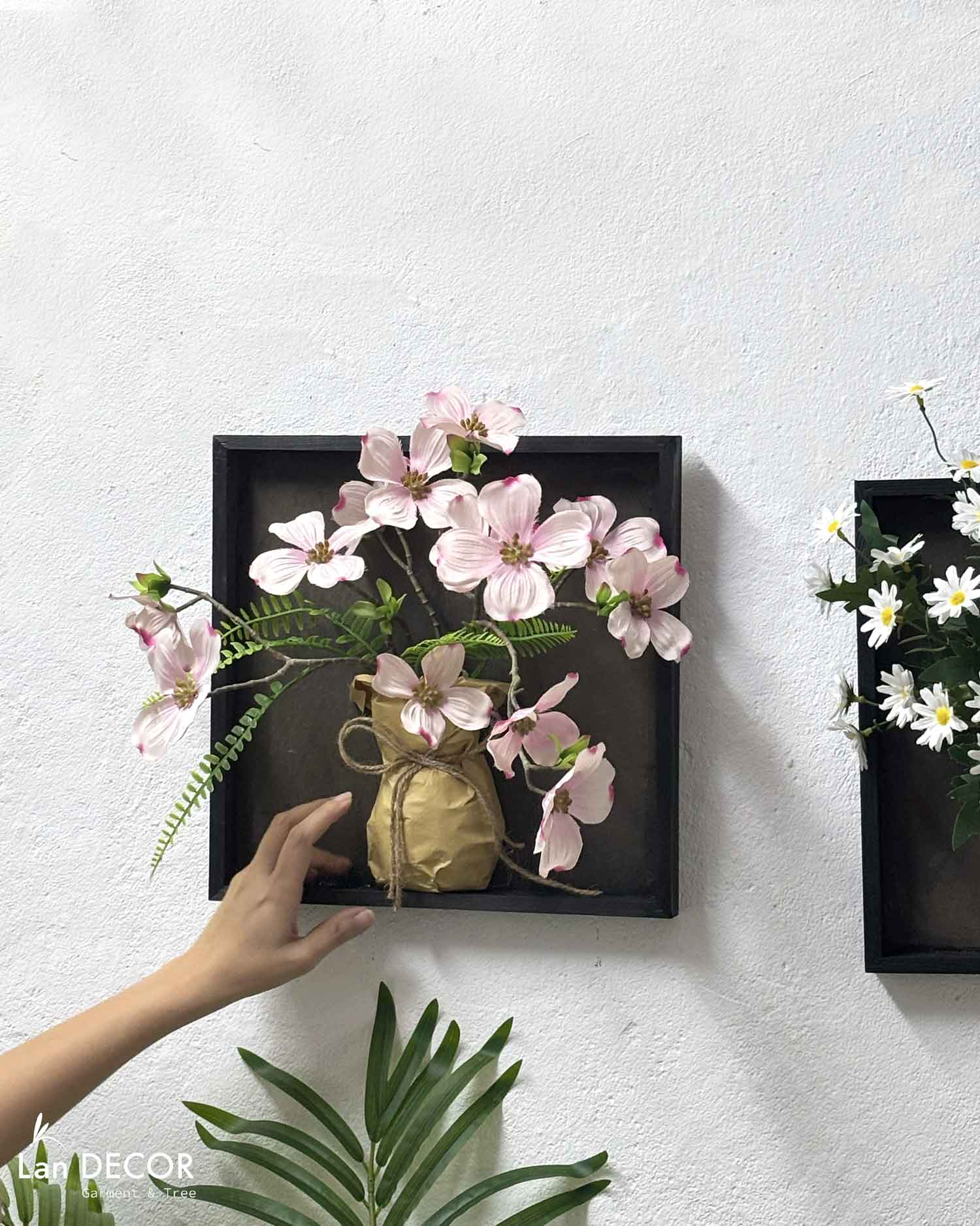 Tranh hoa treo tường trang trí nhà vintage- KTH030 (30x30cm)