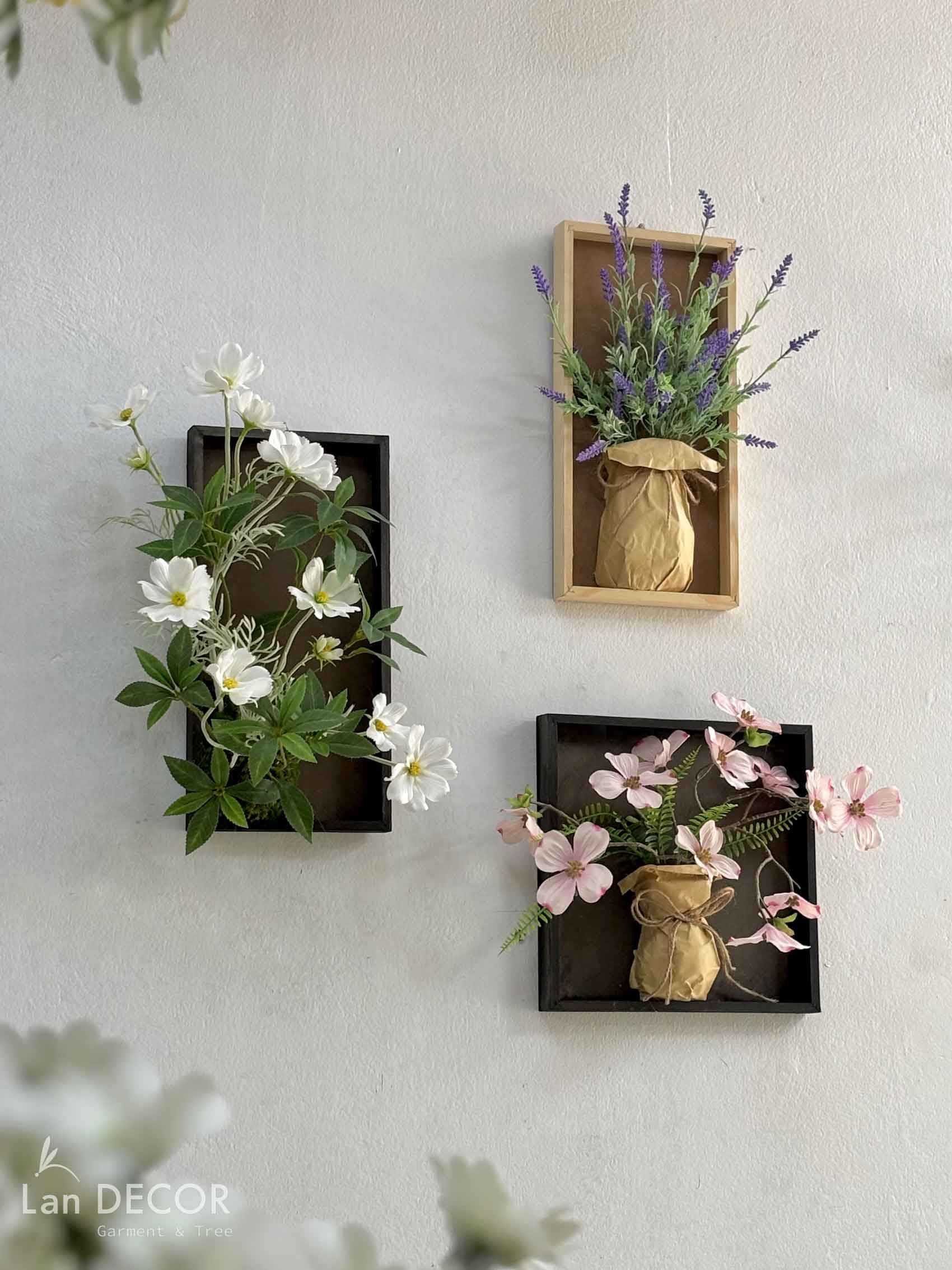 Tranh hoa treo tường trang trí nhà vintage- KTH030 (30x30cm)