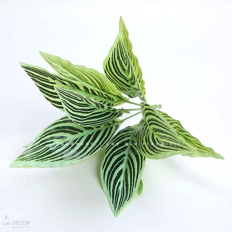 Cành Lá Đốm Vàng Giả Trang Trí Tiểu Cảnh (30cm)- HC371