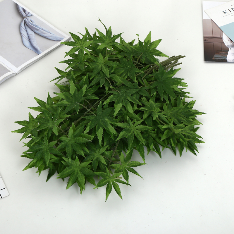 Cành Lá Phong Xanh Giả Trang Trí - HC801