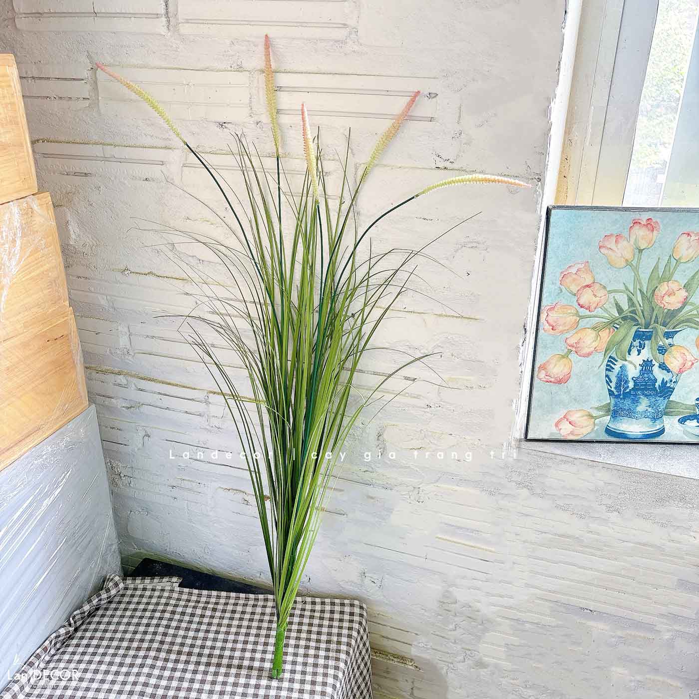 Cỏ Lau Giả- Cành Cỏ Lau Giả Không Lông Thiết Kệ Ụ Rêu Tiểu Cảnh, Decor Kệ Cây- CC1088