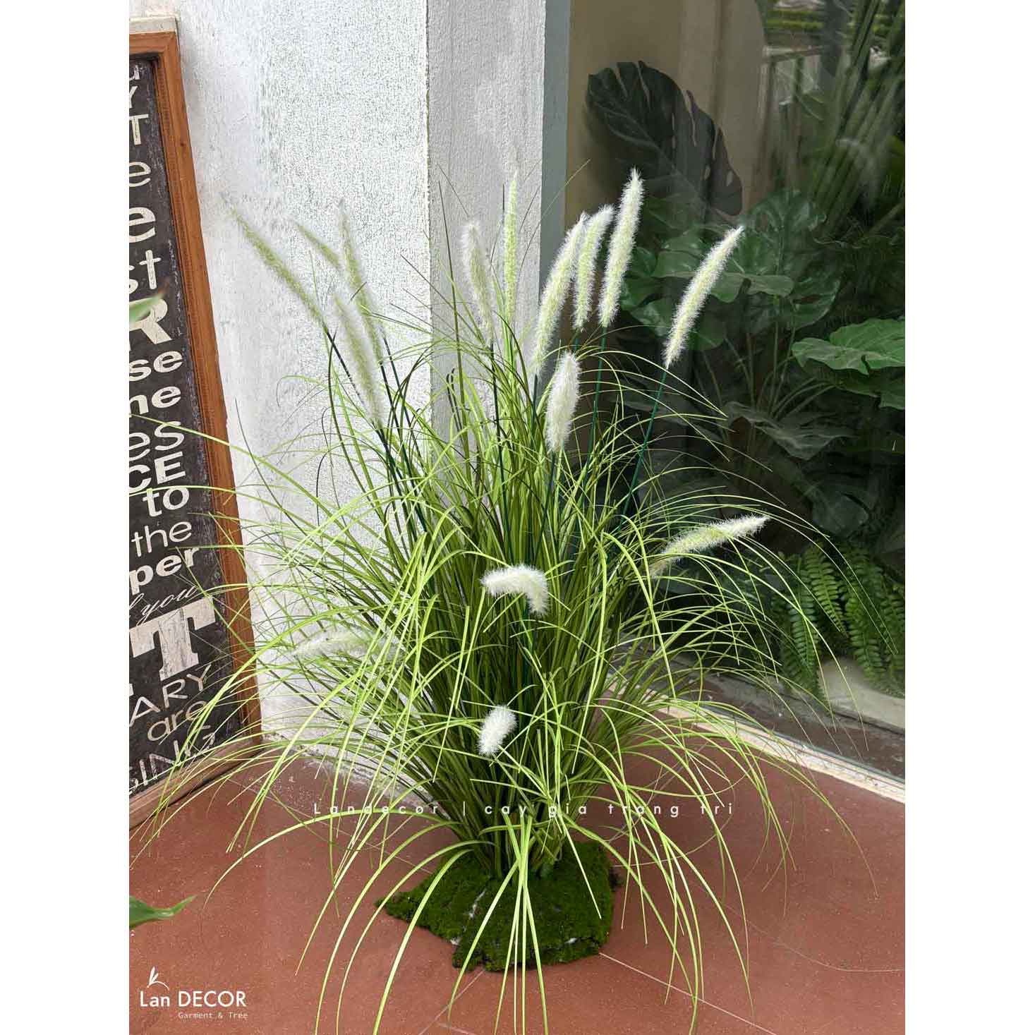 Cỏ Lau Giả - Bụi Cỏ Lau Trắng Decor Tiểu Cảnh Lau Giả, Thiết Kế Hiện Đại (cao 70cm, tán 55cm)- CC1116