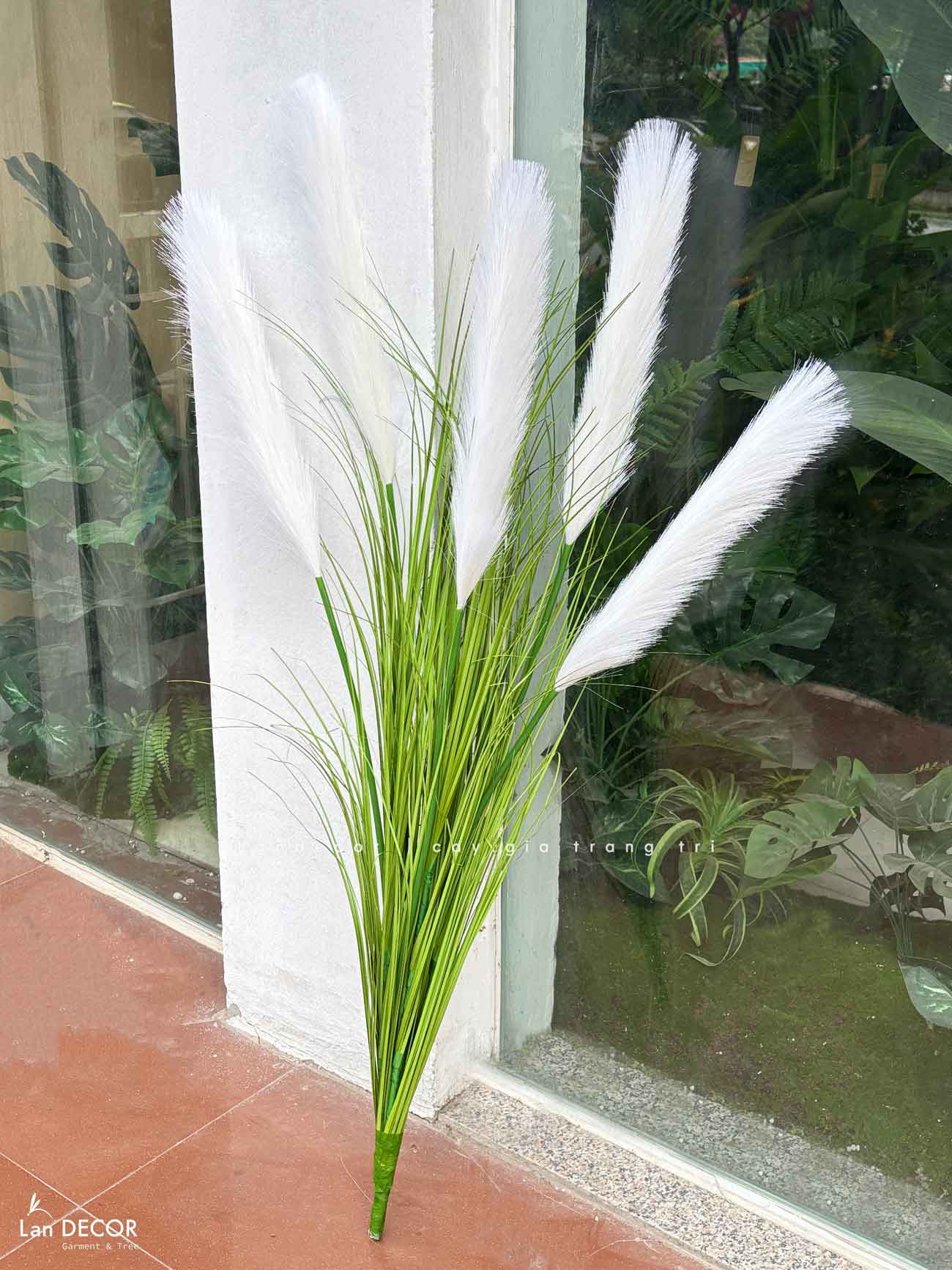 Cỏ Lau Giả- Cành Lau Trắng Giả Decor Phong Cách Đồng Nội (80-100cm)- CC1086-trắng