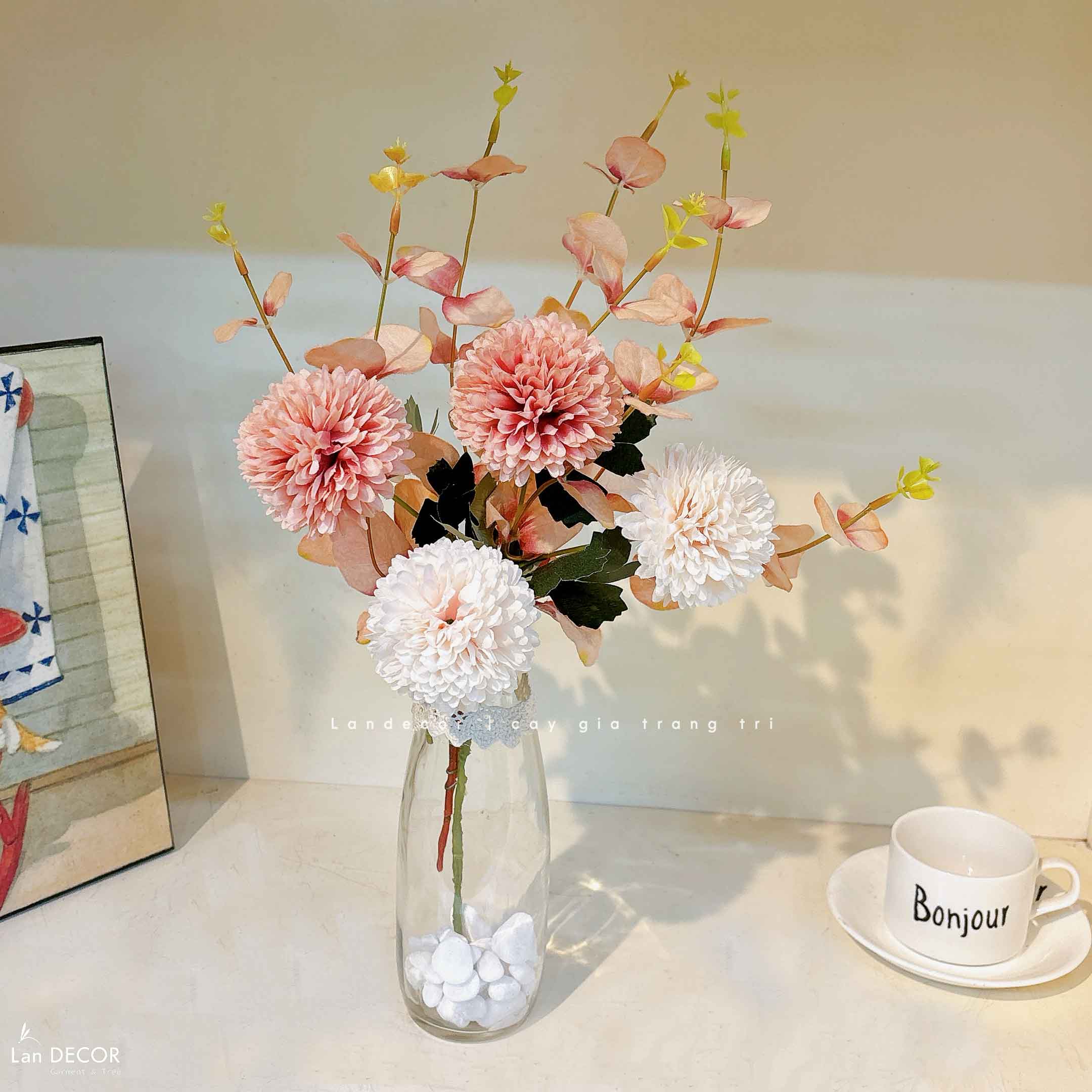 Hoa Giả Để Bàn- Lọ Hoa PingPong Trang Trí Không Gian Quán Cafe- CC1179