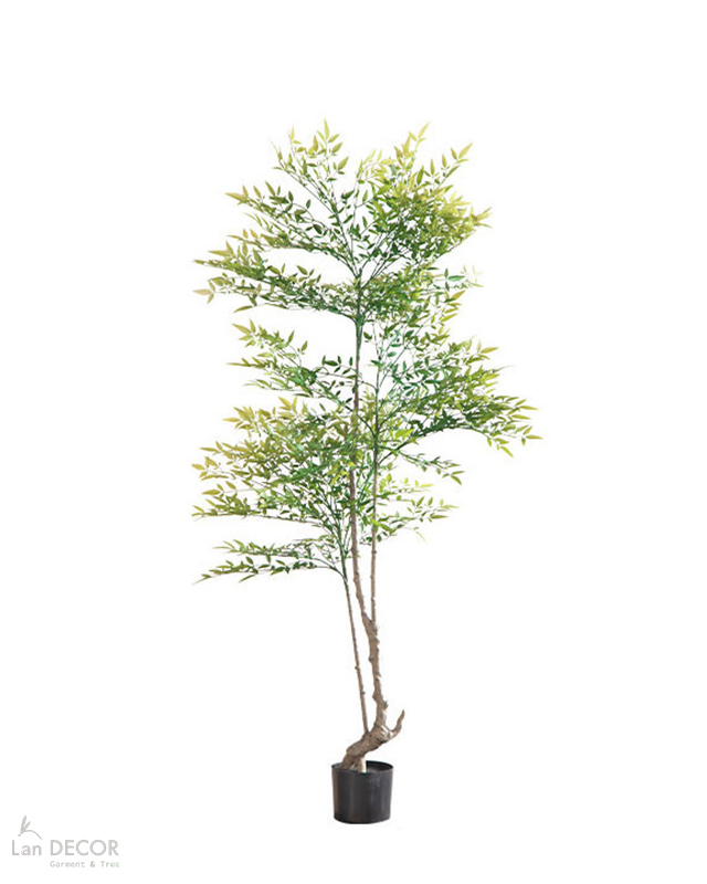 Cây Giả Decor- Cây Nam Thiên Trúc Giả Trang Trí Tiểu Cảnh Tự Nhiên (160cm)- LC3042