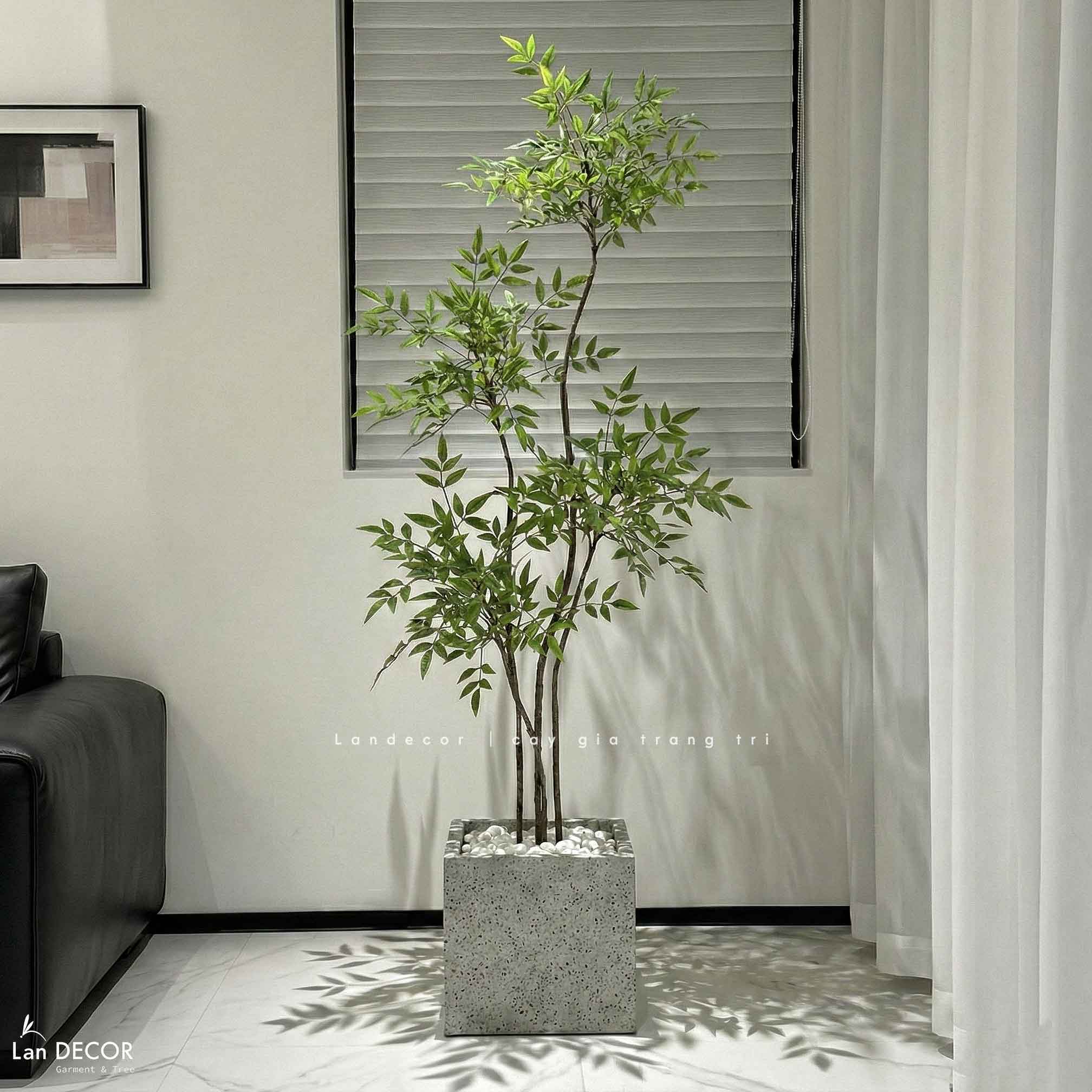 Nam Thiên Trúc Decor- Cây Nam Thiên Trúc Giả Trang Trí Nhà Đẹp (150cm)- LC3047-4 thân