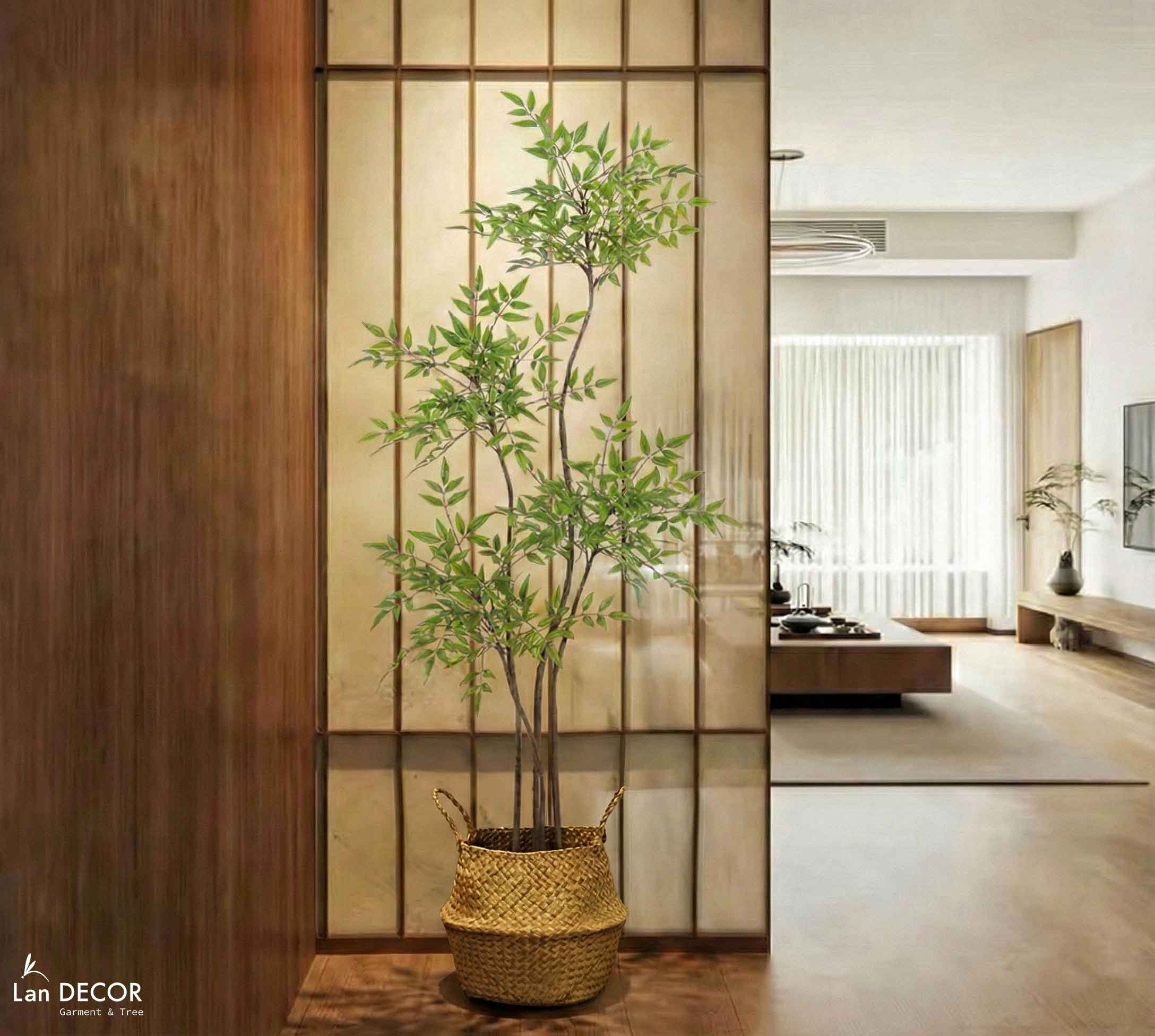 Nam Thiên Trúc Decor- Cây Nam Thiên Trúc Giả Trang Trí Nhà Đẹp (150cm)- LC3047-4 thân