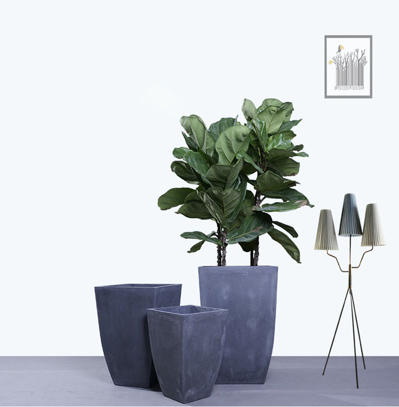 CXM027 - Chậu xi măng vuông vát (28*40)