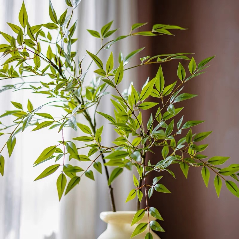 Cành Lá Gỉa Decor - Cành Nam Thiên Trúc Giả Decor Độc Đáo (70-110CM) - HC1336