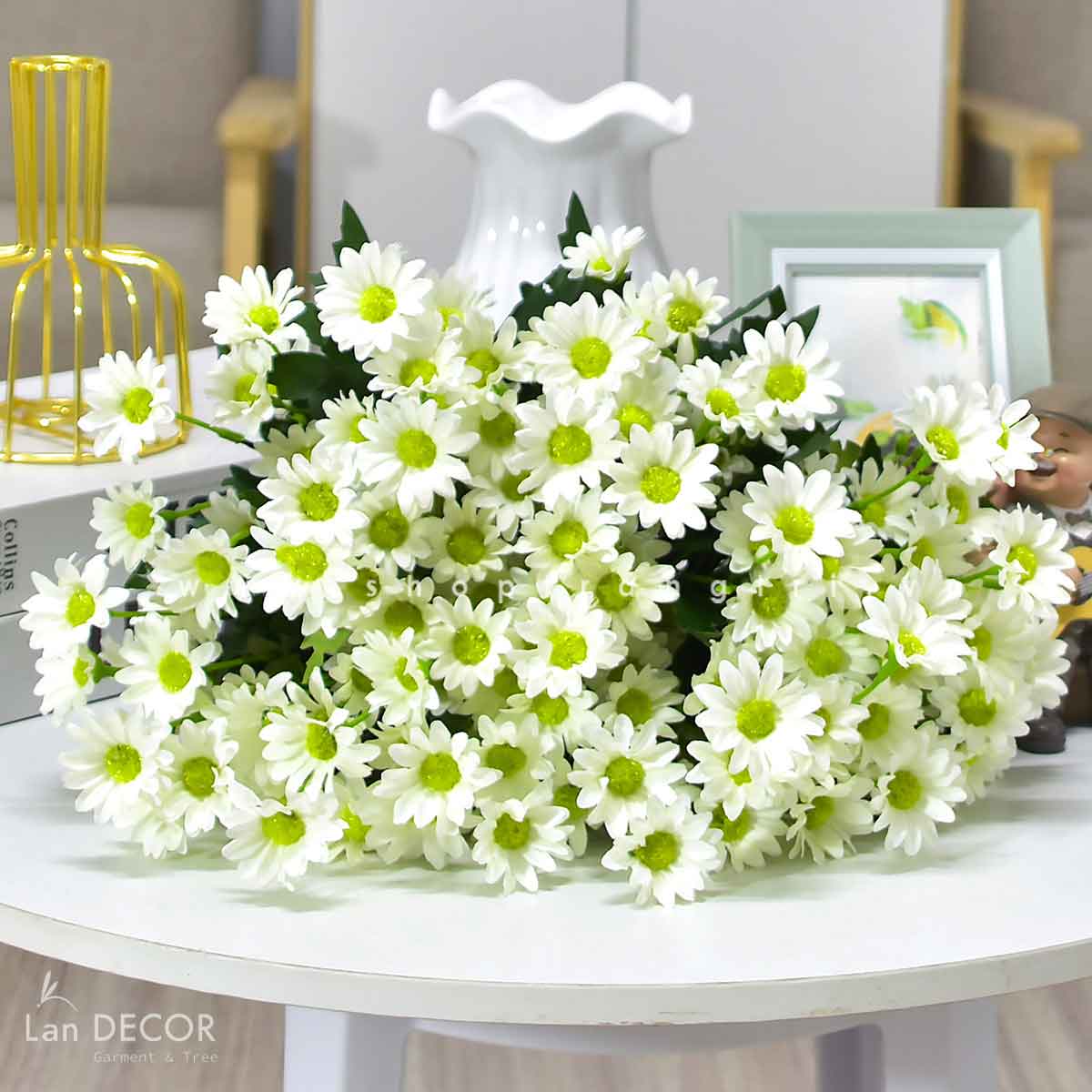 Cành cúc mắt ngọc giả trang trí  (35cm)- HC1130