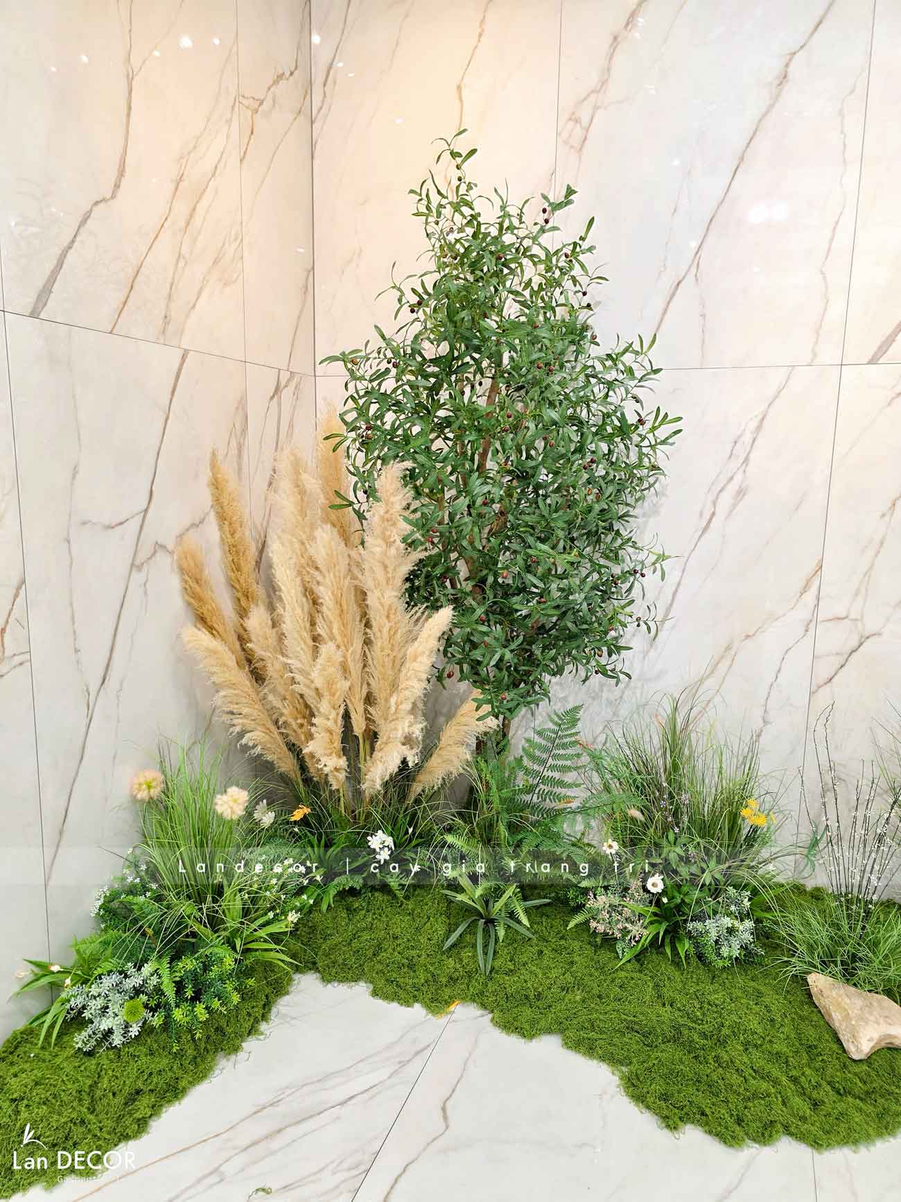 Thi Công Tiểu Cảnh Triển Lãm, Decor Concept Lau Khô Độc Đáo