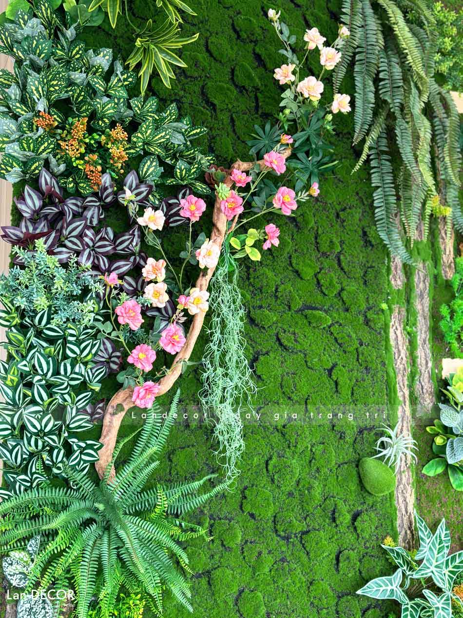 Thiết Kế, Thi Công Tường Cây Giả, Tường Rêu Giả, Bồn Cây Tiểu Cảnh Văn Phòng Tây Tựu