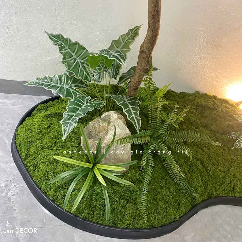 Thi Công Bồn Cây Giả - Công Trình Tiểu Cảnh Cây Đỗ Quyên Thiết Kế Không Gian Căn Hộ