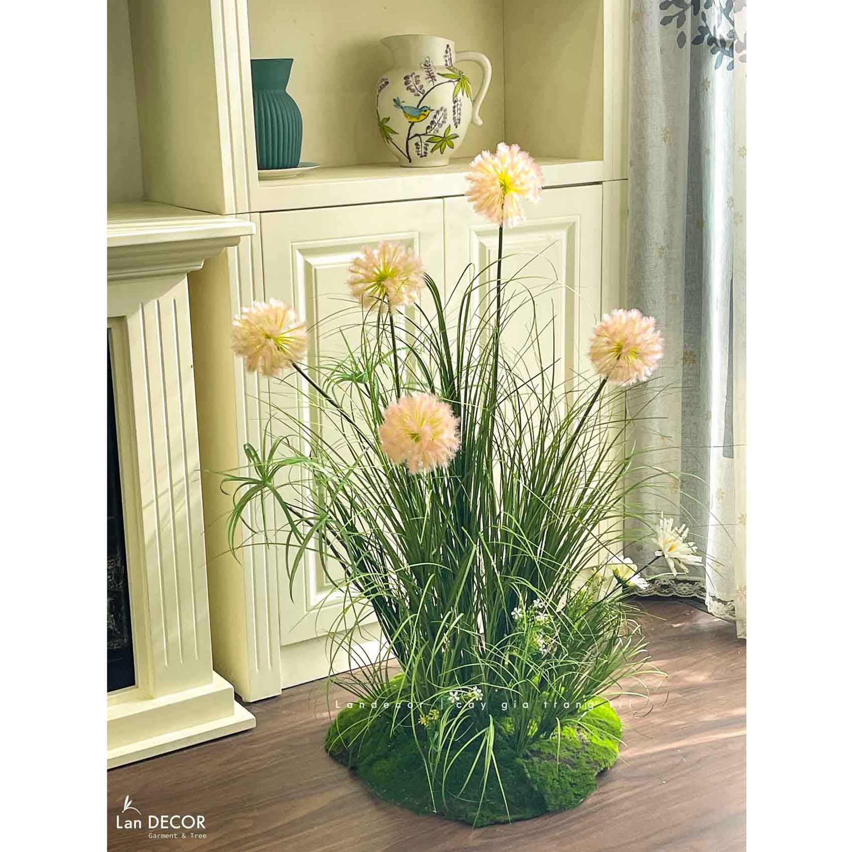 Bồn Rêu Hoa Tiểu Cảnh- Bồn Hoa Bồ Công Anh Decor Không Gian (80x70x90cm)- RC082
