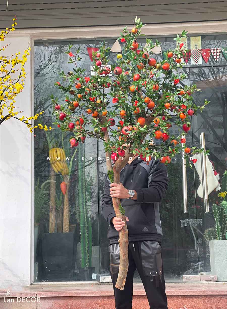 Cây lựu trang trí nội thất hiện đại LanDecor (170cm) - CC572