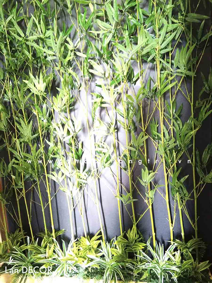 Bồn cây trúc quân tử giả trang trí nhà LanDecor (120cm) - BC074