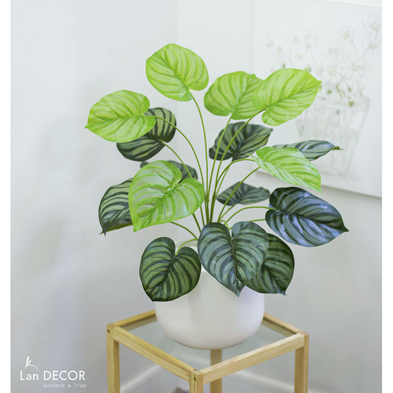 Cây lá táo để bàn trang trí không gian đẹp Lan Decor (60cm) - LC2063-5