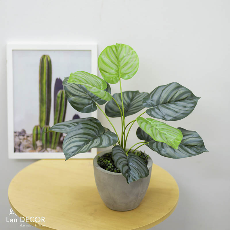 Cây lá táo để bàn trang trí không gian hiện đại Lan Decor (45cm) - LC2026-6