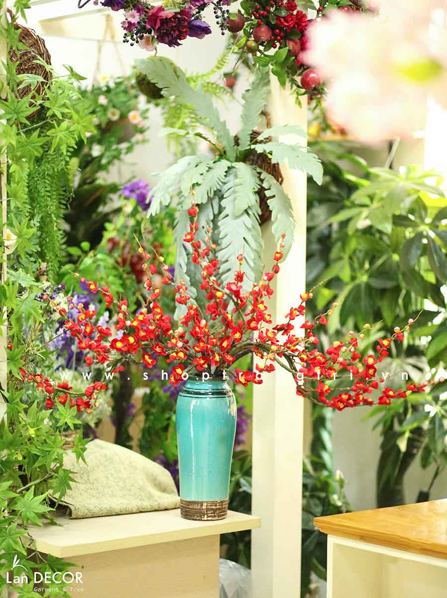 Bình hoa đào bích để bàn trang trí tết (80cm)- BH1183.1