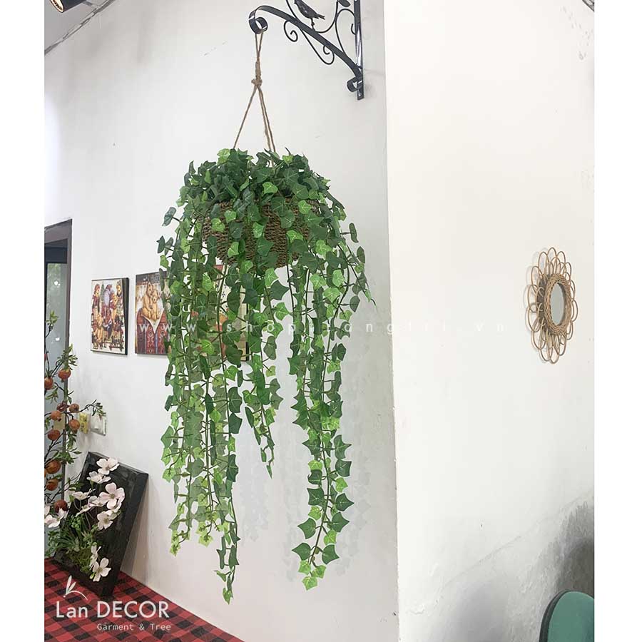 Giỏ Thường xuân treo tường trang trí nhà, ban công Lan Decor (80cm) - CC430