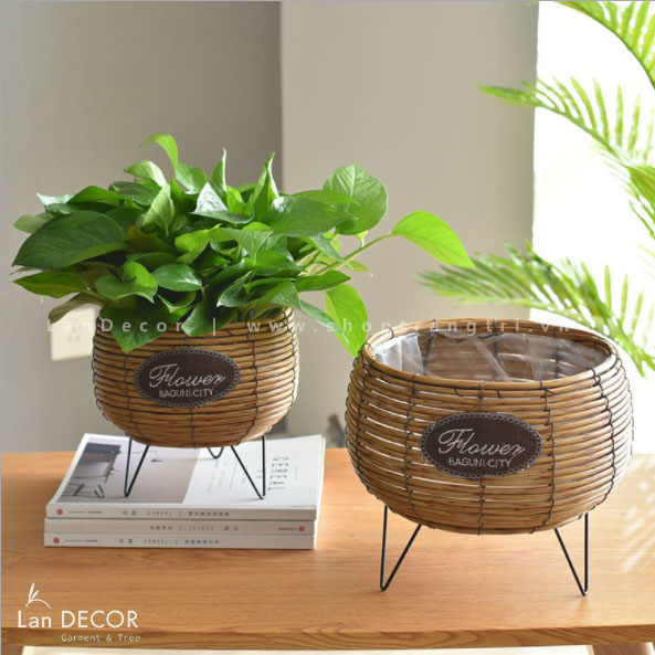 Chậu mây trang trí LanDecor - GC123