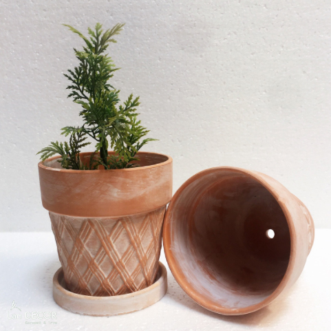 Chậu gốm chạm nổi - BG495