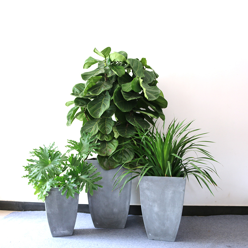 CXM027 - Chậu xi măng vuông vát (28*40)