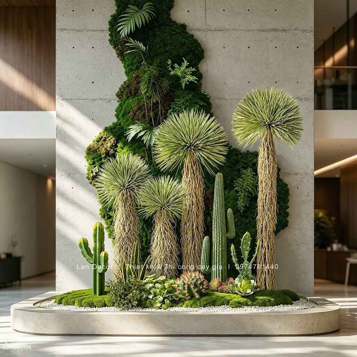 Cây Giả - Cây Yucca Lá Rủ Giả Trang Trí Nội Thất Hiện Đại, Độc Đáo (130cm)- LC3853