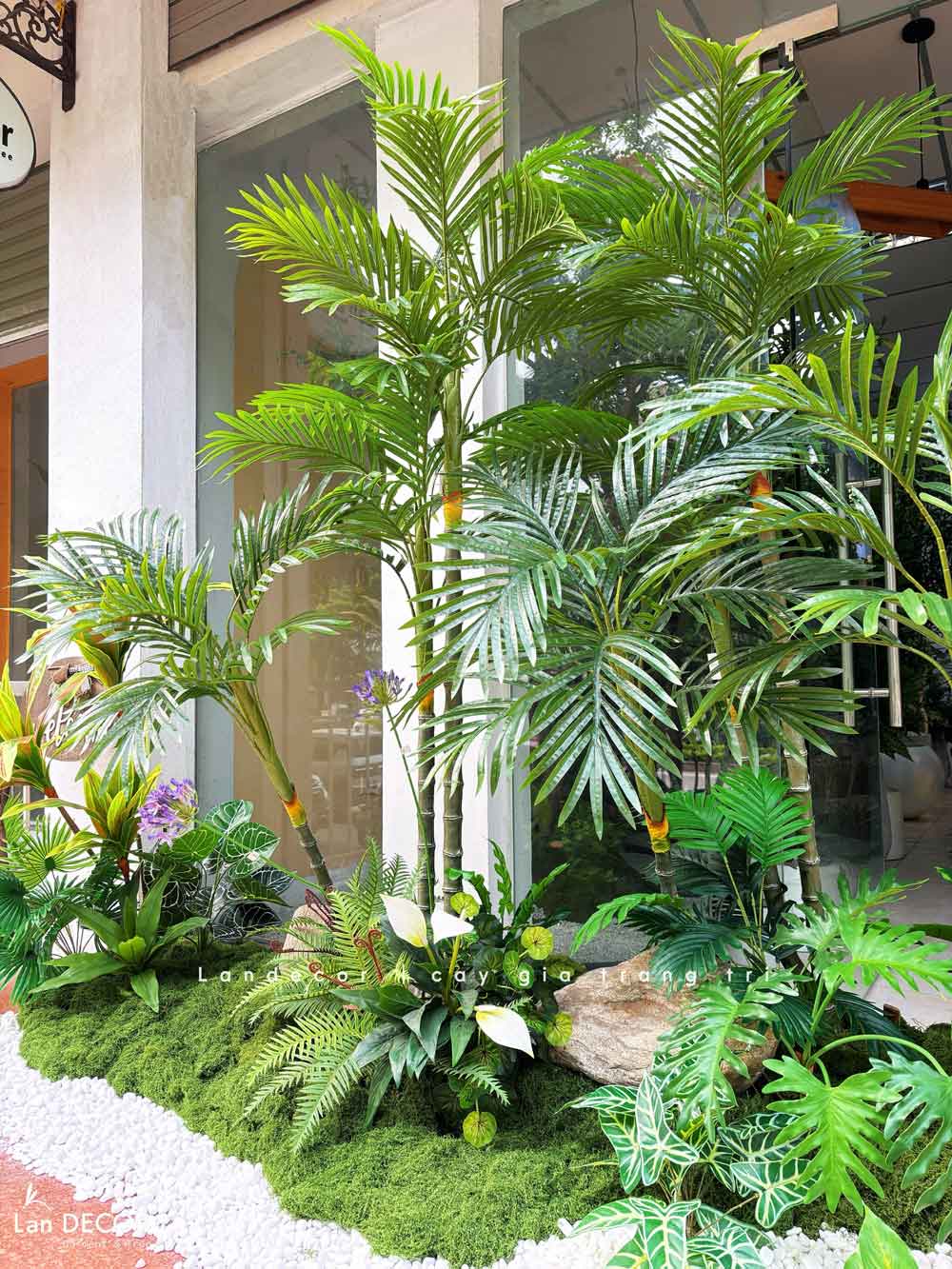 Thi Công Tiểu Cảnh Cây Giả - Bồn Rêu Cây Dừa Giả Thiết Kế Tiểu Cảnh Quán Cafe