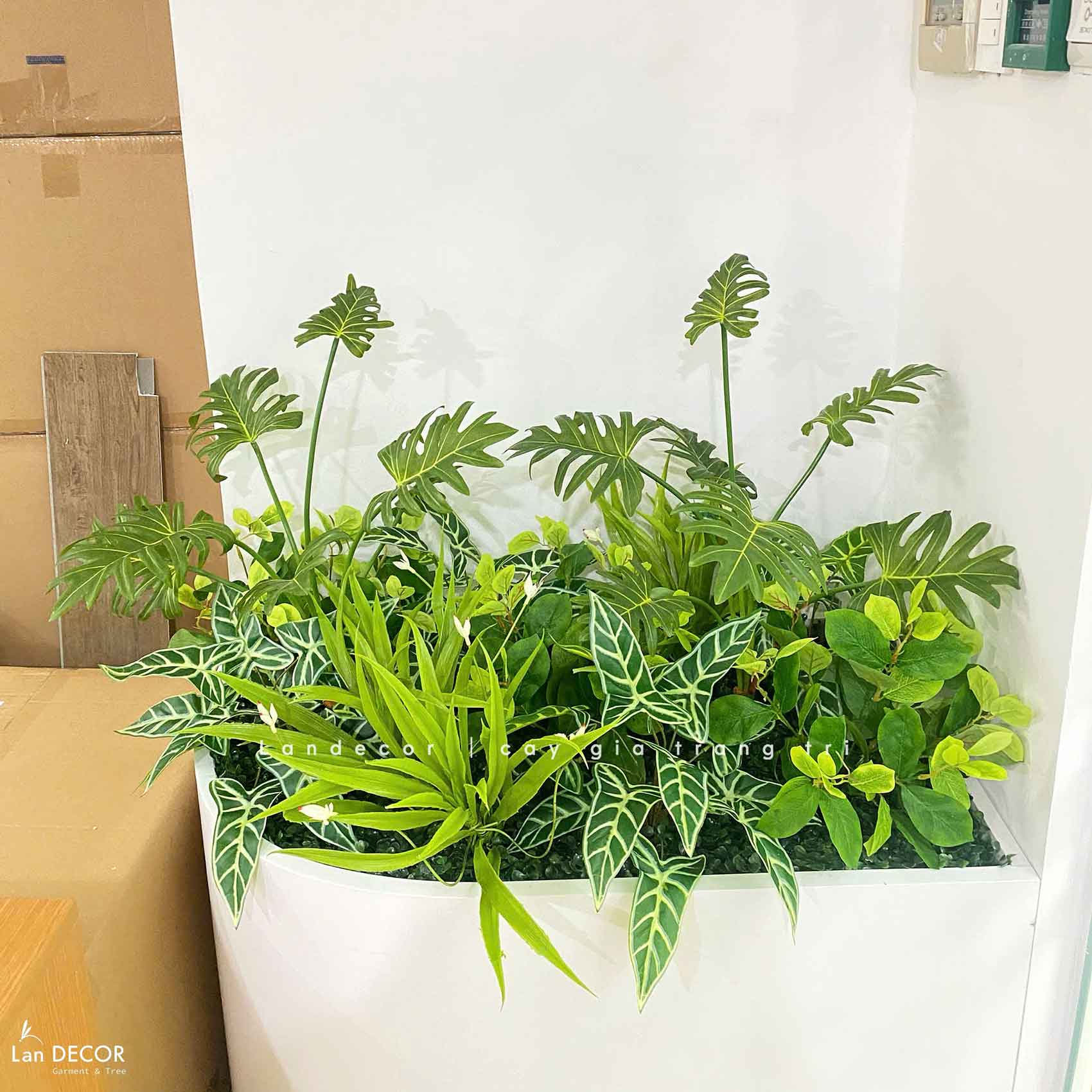 Tiểu Cảnh Cây Giả- Mẫu Tiểu Cảnh Cây Cảnh Giả Trang Trí Văn Phòng Xanh- CC1181-SG