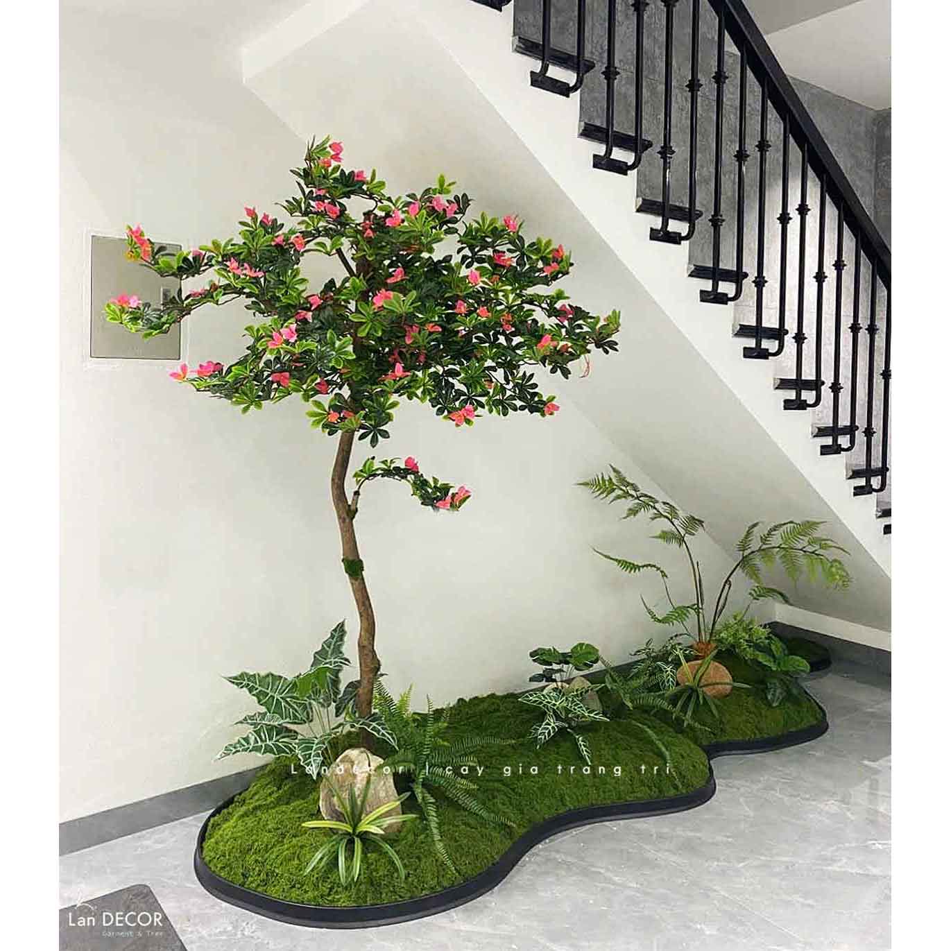 Thi Công Bồn Cây Giả - Công Trình Tiểu Cảnh Cây Đỗ Quyên Thiết Kế Không Gian Căn Hộ